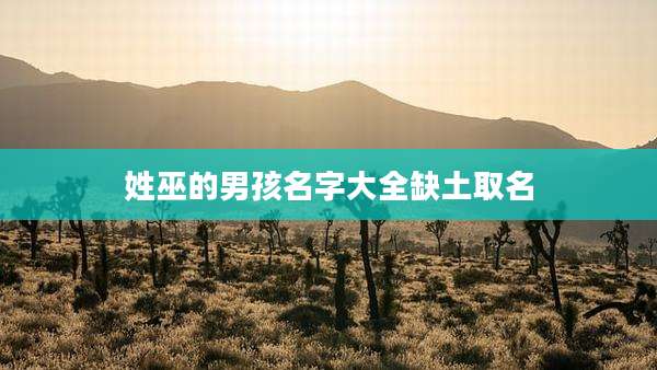 姓巫的男孩名字大全缺土取名