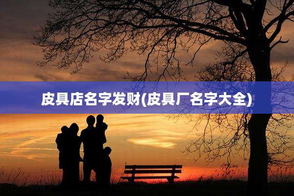 皮具店名字发财(皮具厂名字大全)