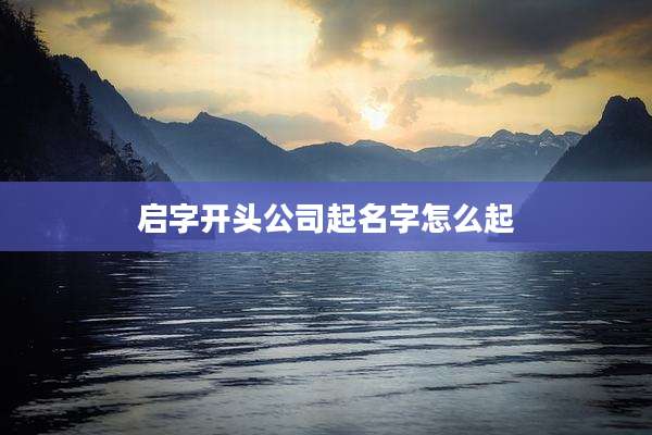 启字开头公司起名字怎么起