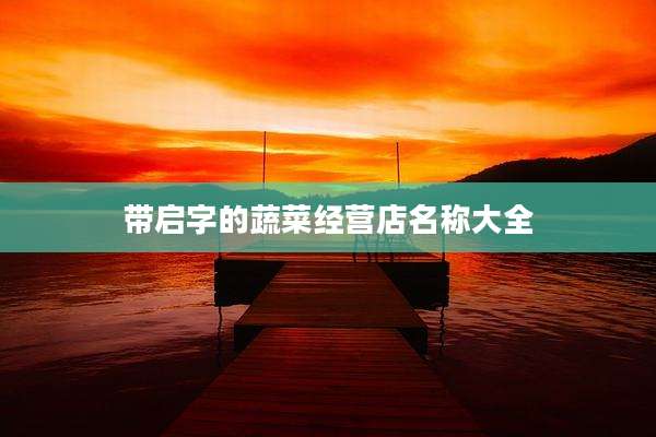 带启字的蔬菜经营店名称大全