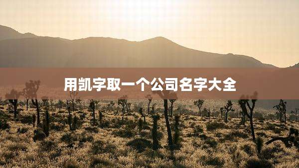 用凯字取一个公司名字大全