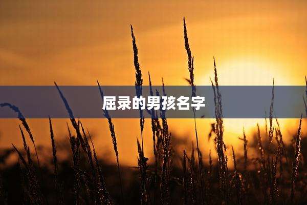 屈录的男孩名字