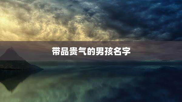带品贵气的男孩名字