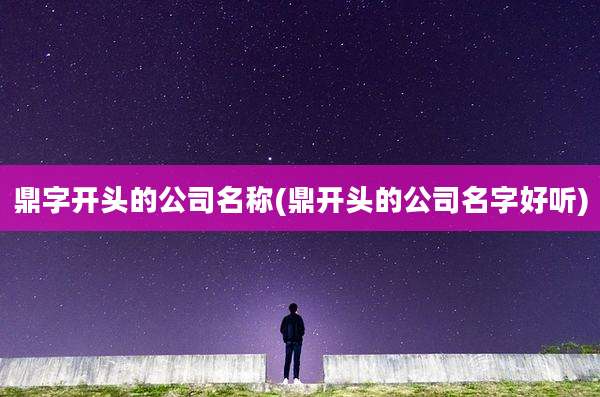 鼎字开头的公司名称(鼎开头的公司名字好听)