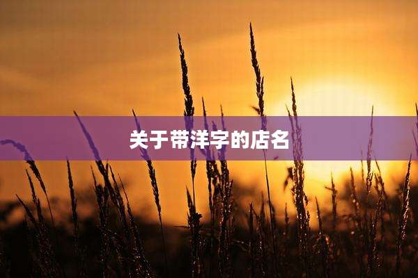 关于带洋字的店名