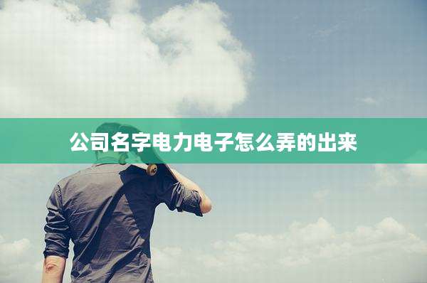 公司名字电力电子怎么弄的出来