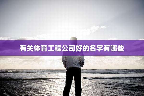 有关体育工程公司好的名字有哪些