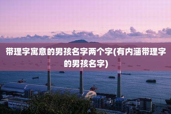 带理字寓意的男孩名字两个字(有内涵带理字的男孩名字)