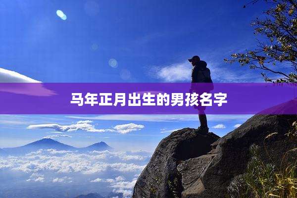 马年正月出生的男孩名字