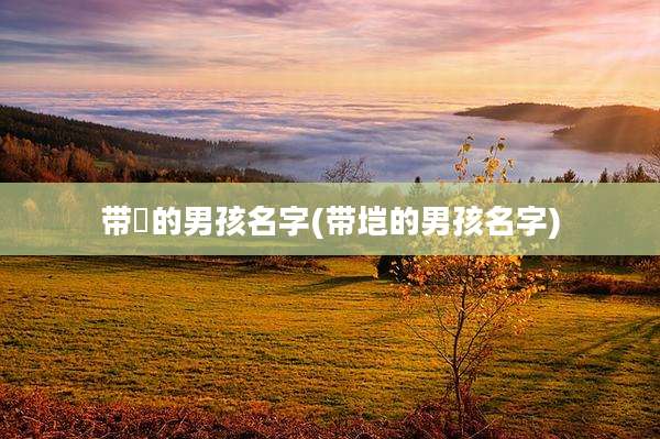 带玏的男孩名字(带垲的男孩名字)