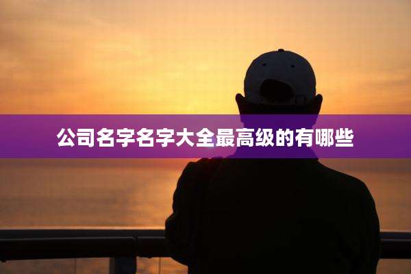 公司名字名字大全最高级的有哪些