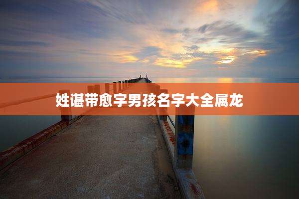姓谌带愈字男孩名字大全属龙
