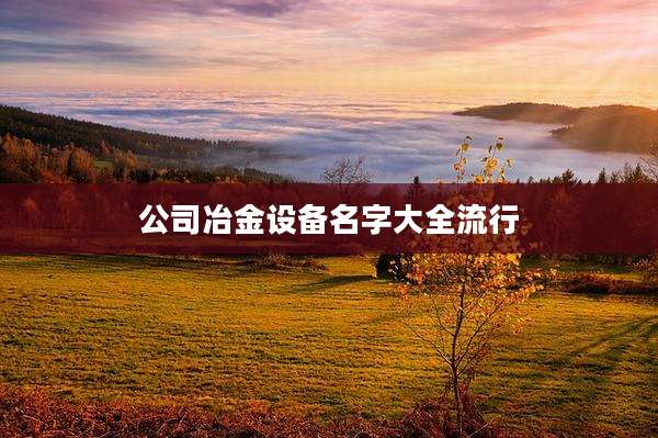 公司冶金设备名字大全流行