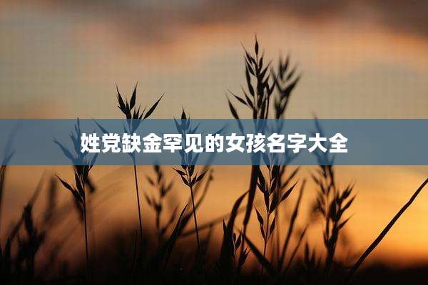 姓党缺金罕见的女孩名字大全