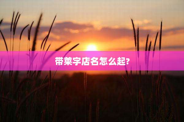带莱字店名怎么起?