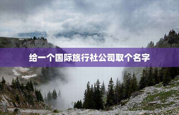 给一个国际旅行社公司取个名字