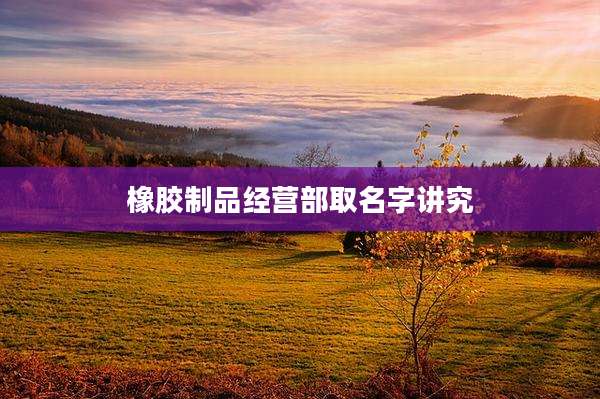 橡胶制品经营部取名字讲究