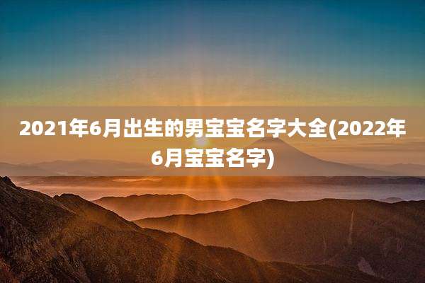 2021年6月出生的男宝宝名字大全(2022年6月宝宝名字)