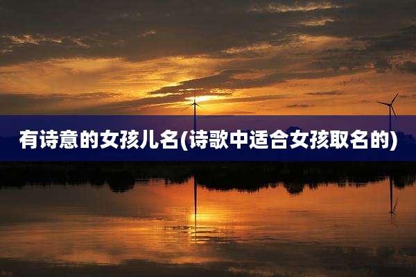 有诗意的女孩儿名(诗歌中适合女孩取名的)