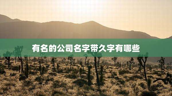 有名的公司名字带久字有哪些