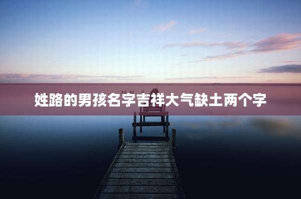 姓路的男孩名字吉祥大气缺土两个字