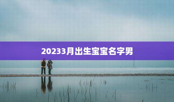 20233月出生宝宝名字男