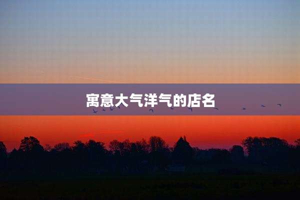 寓意大气洋气的店名