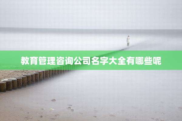 教育管理咨询公司名字大全有哪些呢