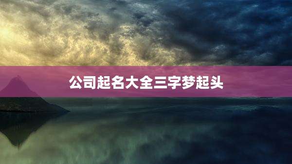 公司起名大全三字梦起头