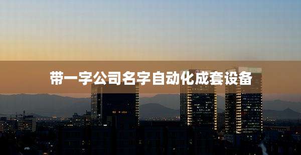 带一字公司名字自动化成套设备