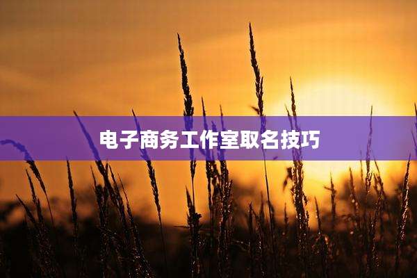 电子商务工作室取名技巧