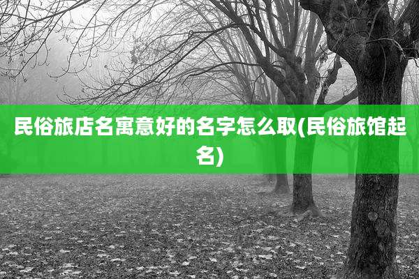 民俗旅店名寓意好的名字怎么取(民俗旅馆起名)