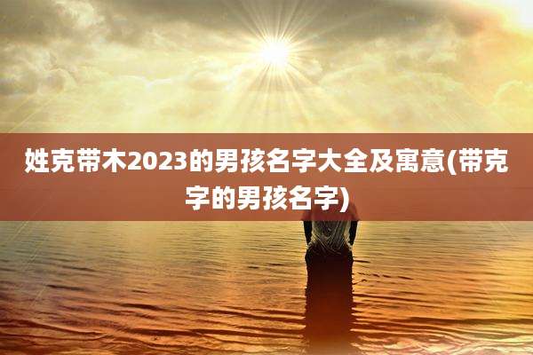 姓克带木2023的男孩名字大全及寓意(带克字的男孩名字)