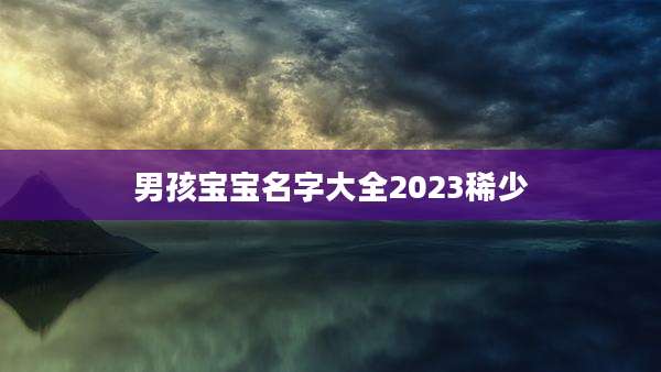 男孩宝宝名字大全2023稀少