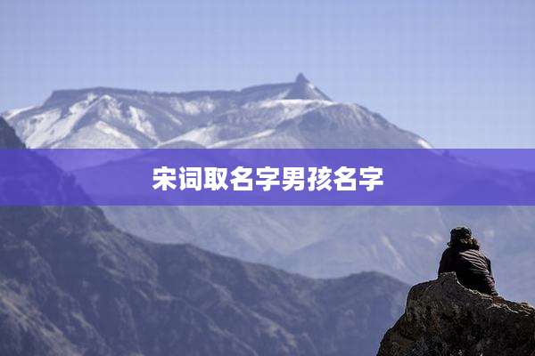 宋词取名字男孩名字