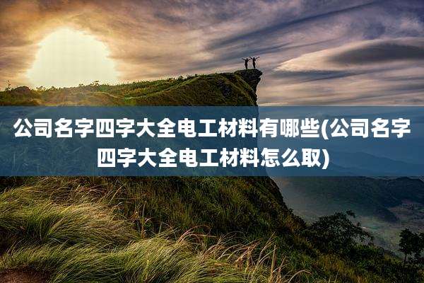 公司名字四字大全电工材料有哪些(公司名字四字大全电工材料怎么取)