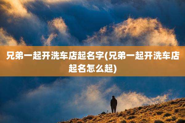 兄弟一起开洗车店起名字(兄弟一起开洗车店起名怎么起)