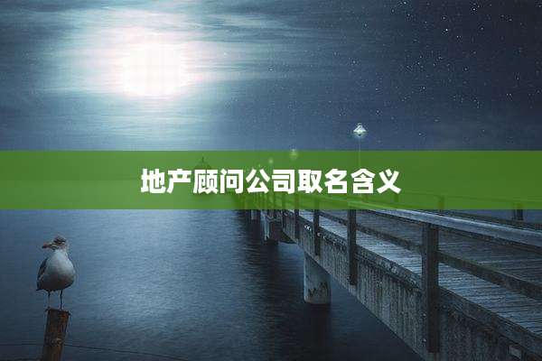 地产顾问公司取名含义