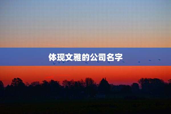 体现文雅的公司名字