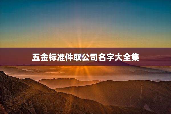 五金标准件取公司名字大全集