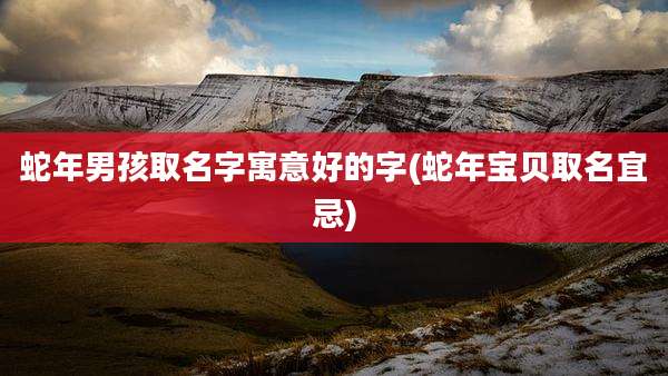 蛇年男孩取名字寓意好的字(蛇年宝贝取名宜忌)
