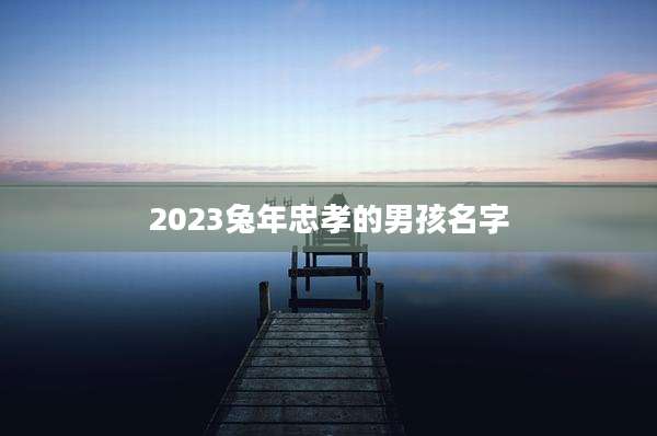 2023兔年忠孝的男孩名字