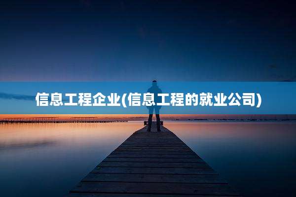 信息工程企业(信息工程的就业公司)