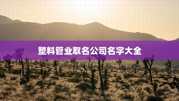 塑料管业取名公司名字大全