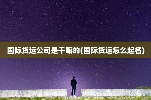 国际货运公司是干嘛的(国际货运怎么起名)