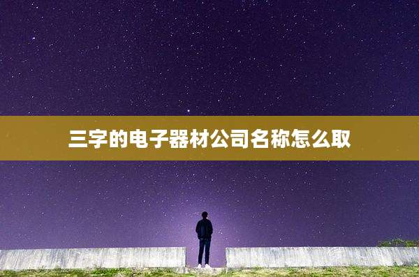 三字的电子器材公司名称怎么取