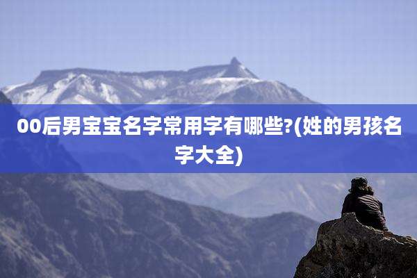00后男宝宝名字常用字有哪些?(姓的男孩名字大全)