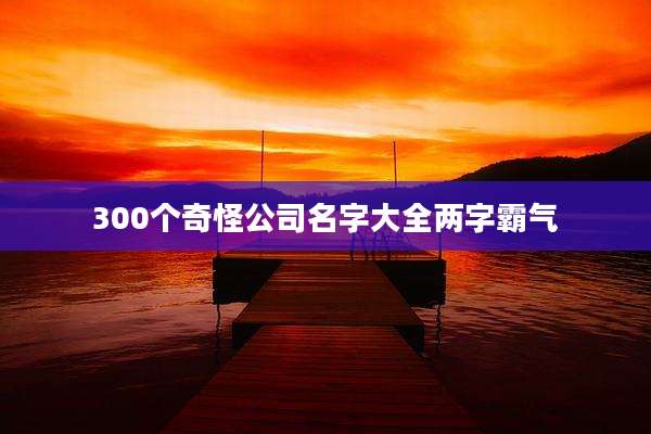 300个奇怪公司名字大全两字霸气