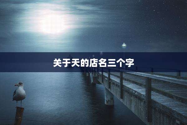 关于天的店名三个字