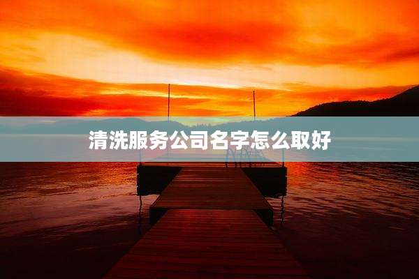 清洗服务公司名字怎么取好